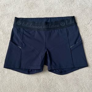 Lululemon logo waistband bike shorts
